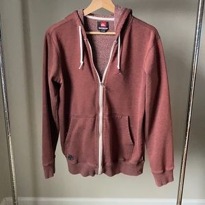 Quicksilver zip up Sweat Shirt Hoodie, maroon
